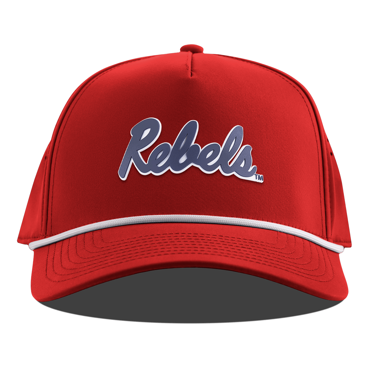 University of Mississippi "Ole Miss Navy Rebels" Curved 5 Panel Rope Red