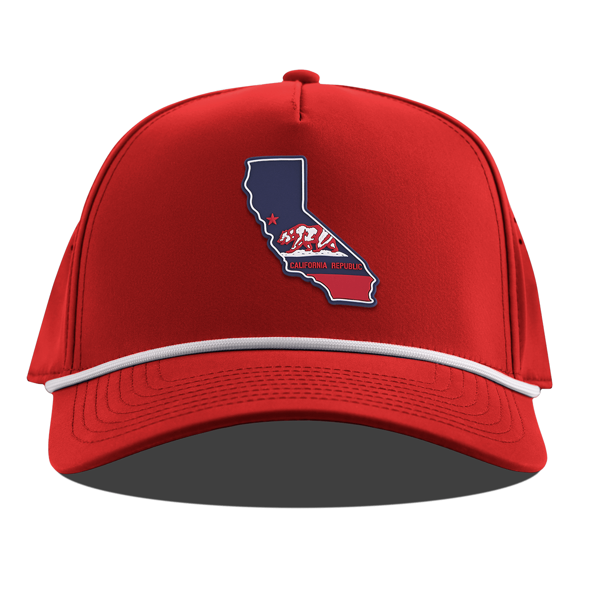 California Patriot Series Curved 5 Panel Rope Red
