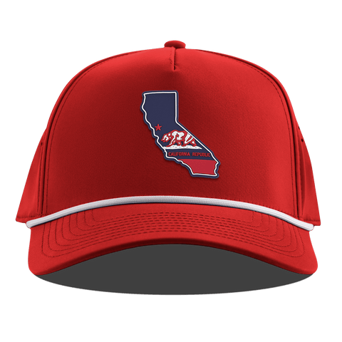California Patriot Series Curved 5 Panel Rope Red