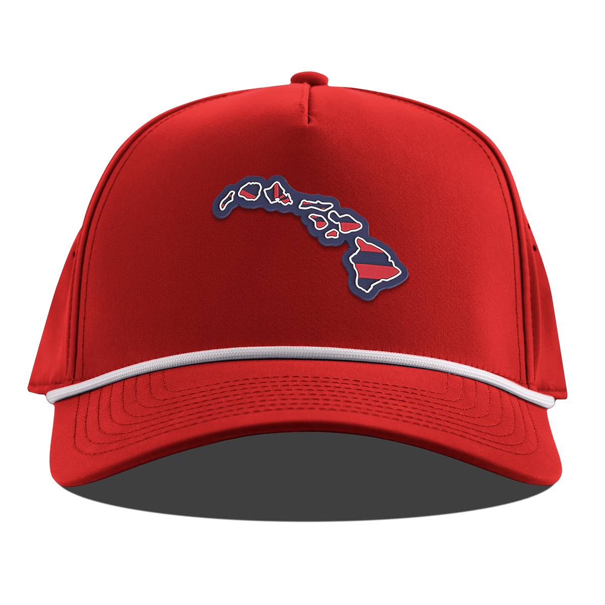 Hawaii Patriot Series Curved 5 Panel Rope Red