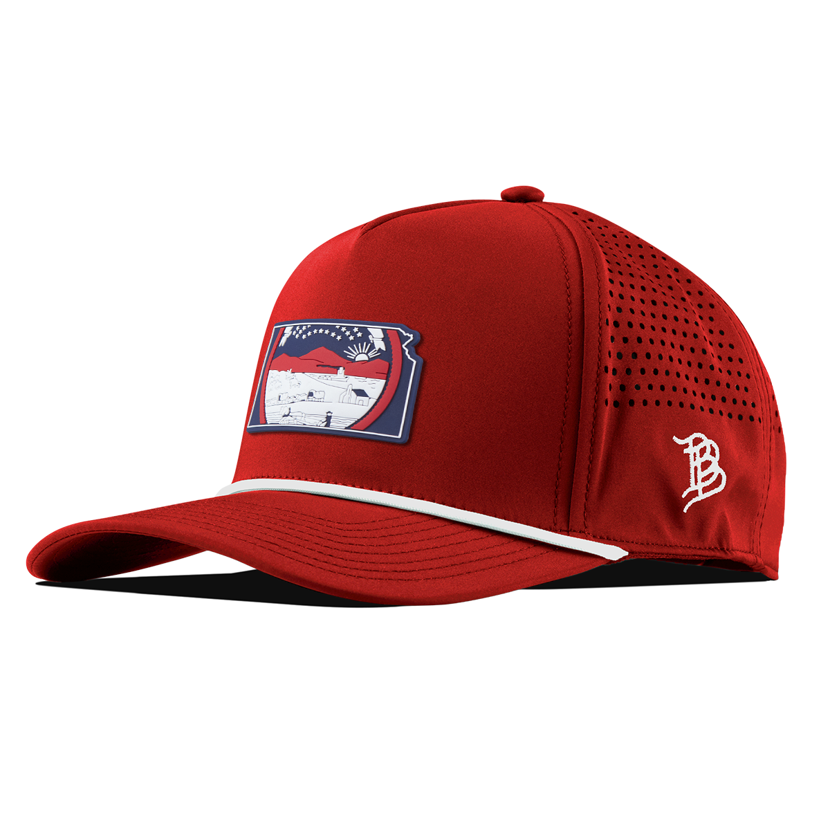 Kansas Patriot Series Curved 5 Panel Rope Red/White