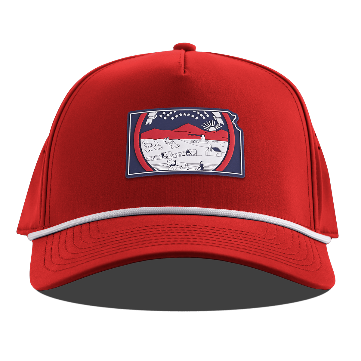 Kansas Patriot Series Curved 5 Panel Rope Red