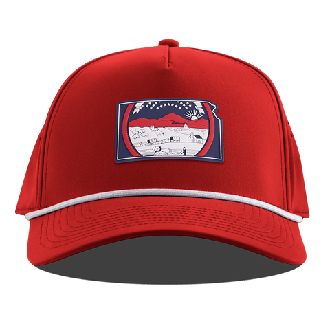 Kansas Patriot Series Curved 5 Panel Rope Red