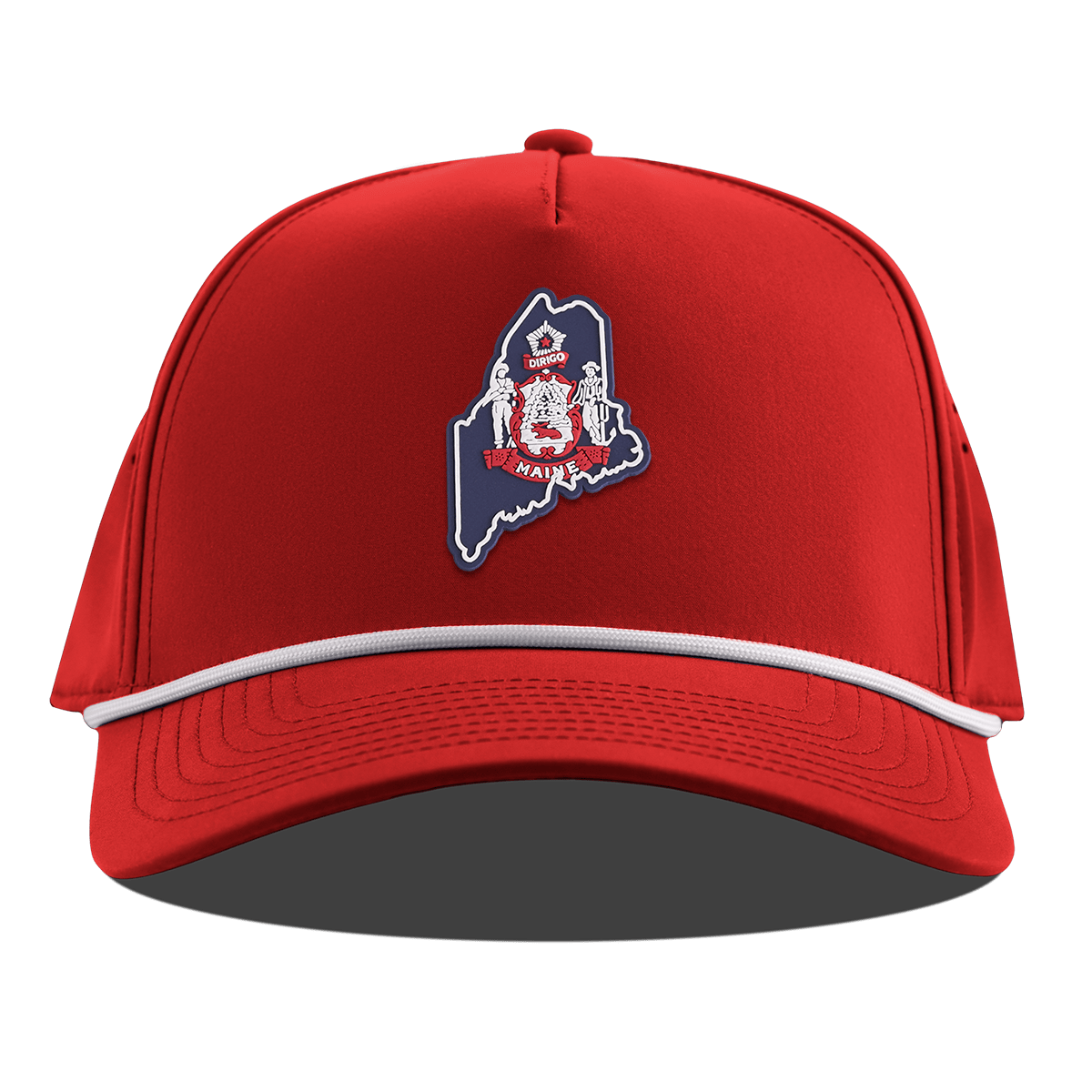 Maine Patriot Series Curved 5 Panel Rope Red