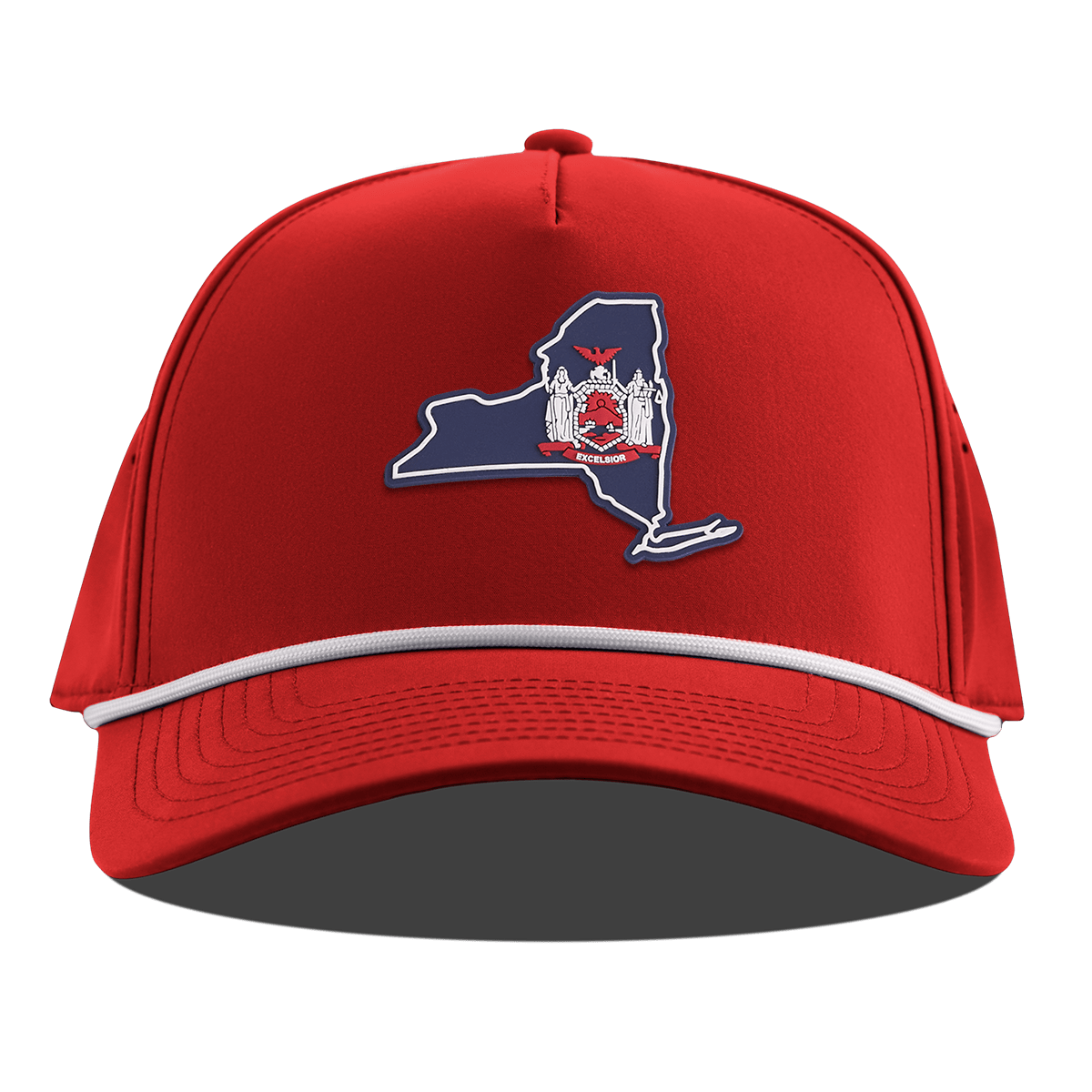 New York Patriot Series Curved 5 Panel Rope Red