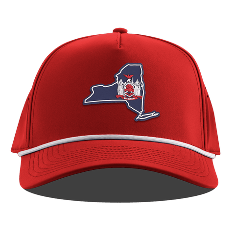 New York Patriot Series Curved 5 Panel Rope Red