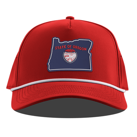 Oregon Patriot Series Curved 5 Panel Rope Red