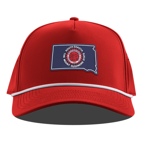 South Dakota Patriot Series Curved 5 Panel Rope Red
