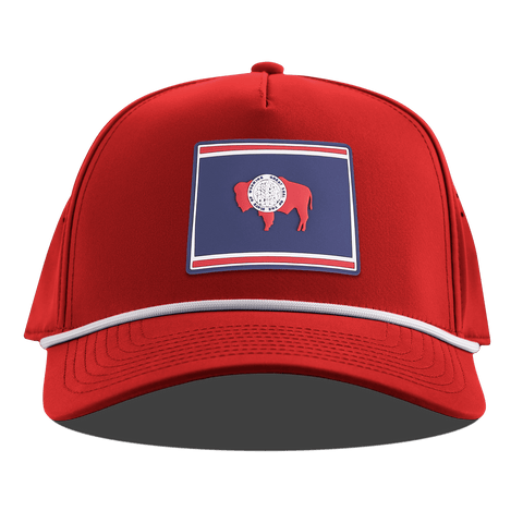 Wyoming Patriot Series Curved 5 Panel Rope Red