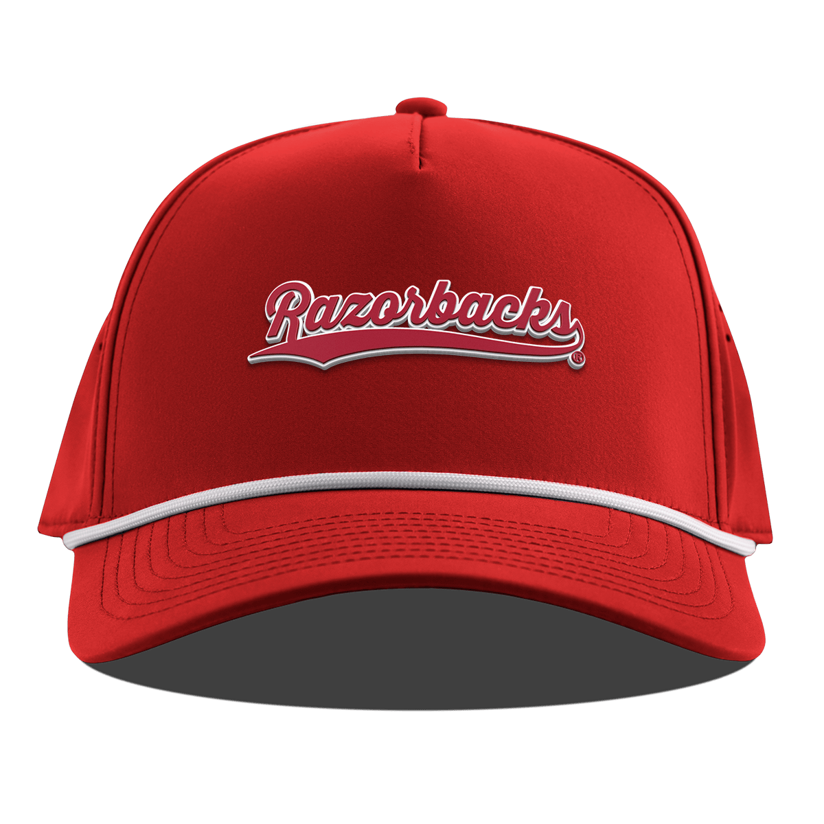 University of Arkansas "Razorback Script" Curved 5 Panel Rope Red