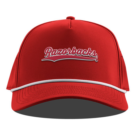 University of Arkansas "Razorback Script" Curved 5 Panel Rope Red