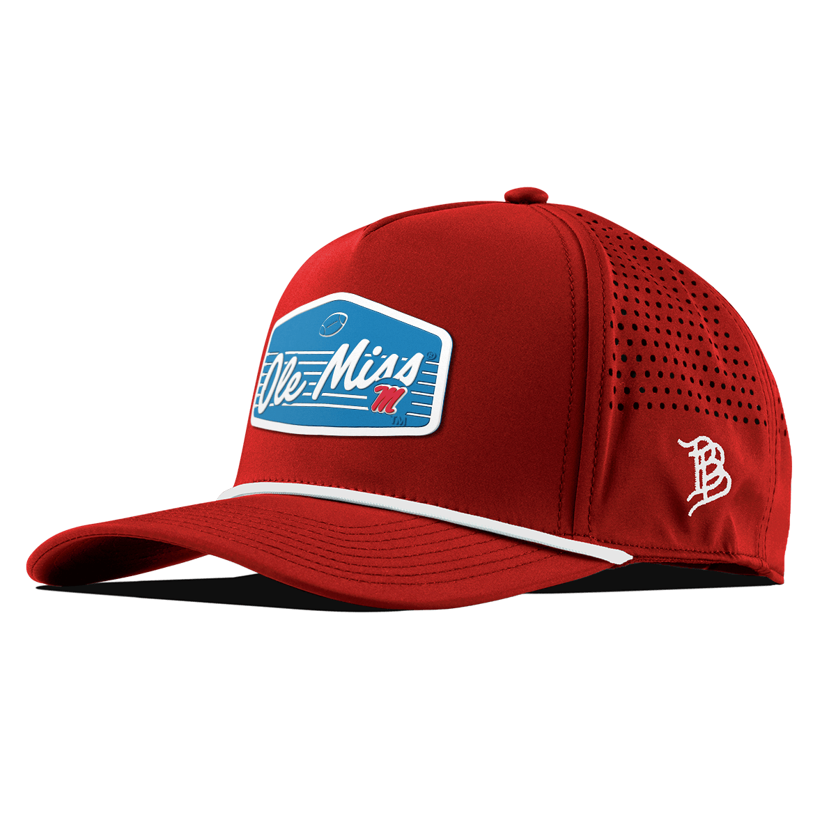 University of Mississippi "Rebel Football" Curved 5 Panel Rope Red