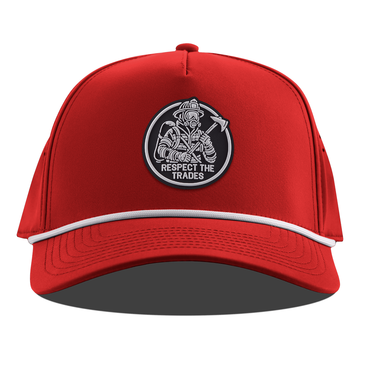 Respect The Trades Firefighter Curved 5 Panel Rope Red