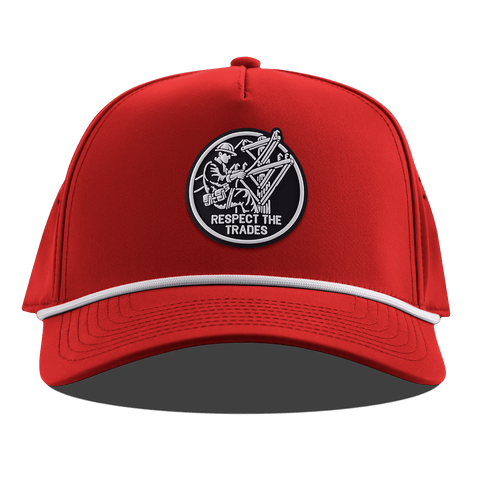 Respect The Trades Lineman Curved 5 Panel Rope Red