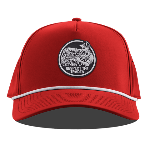 Respect The Trades Mechanic Curved 5 Panel Rope Red