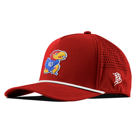 University of Kansas "Rock Chalk Jayhawk" Curved 5 Panel Rope Red