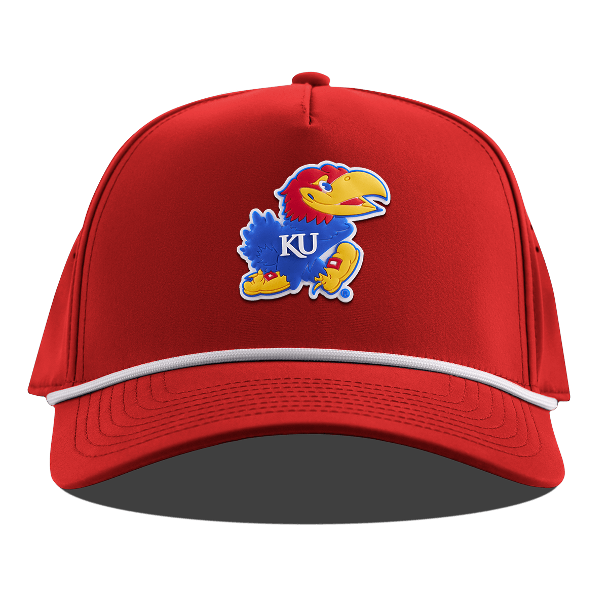 University of Kansas "Rock Chalk Jayhawk" Curved 5 Panel Rope Red
