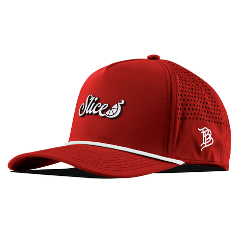 Sliced Script Curved 5 Panel Rope Red