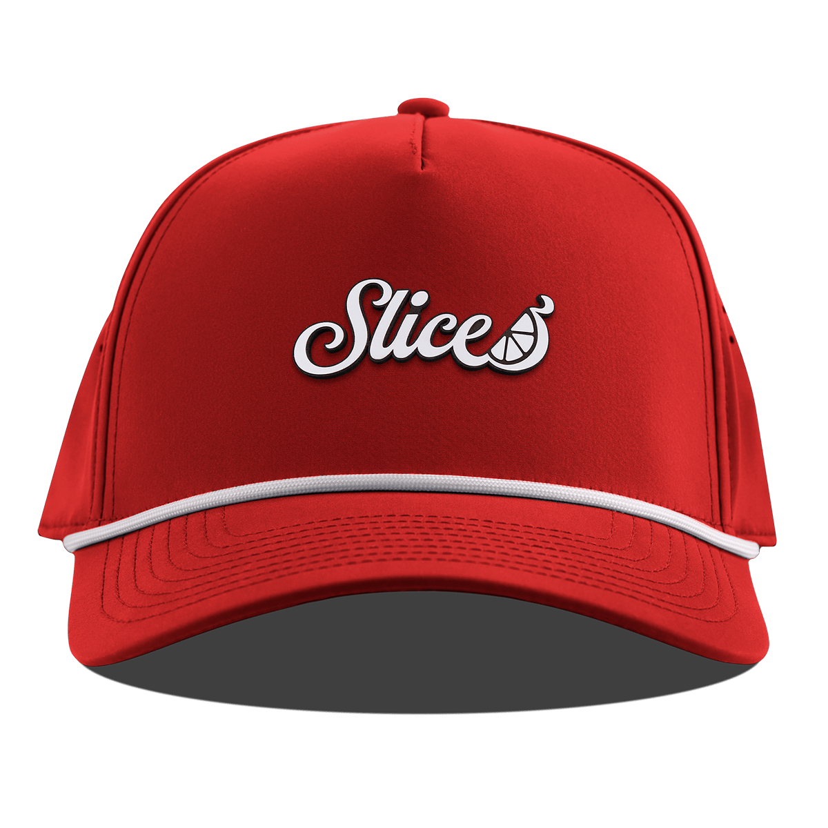 Sliced Script Curved 5 Panel Rope Red