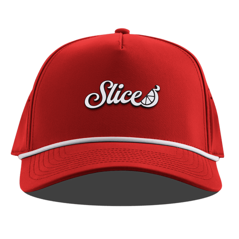 Sliced Script Curved 5 Panel Rope Red