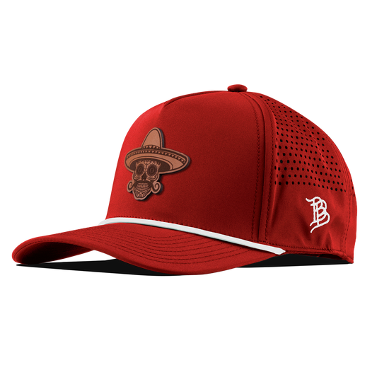 Sombrero Skull Curved 5 Panel Rope red
