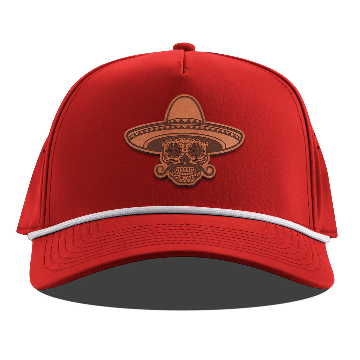 Sombrero Skull Curved 5 Panel Rope Red