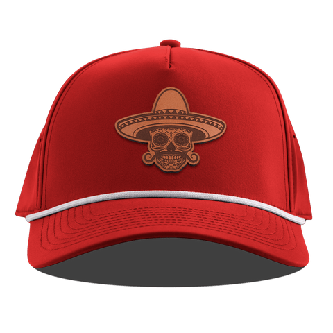 Sombrero Skull Curved 5 Panel Rope Red
