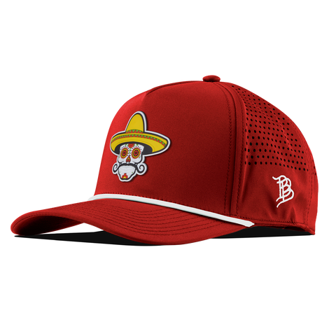 Sombrero Skull PVC Curved 5 Panel Rope Red