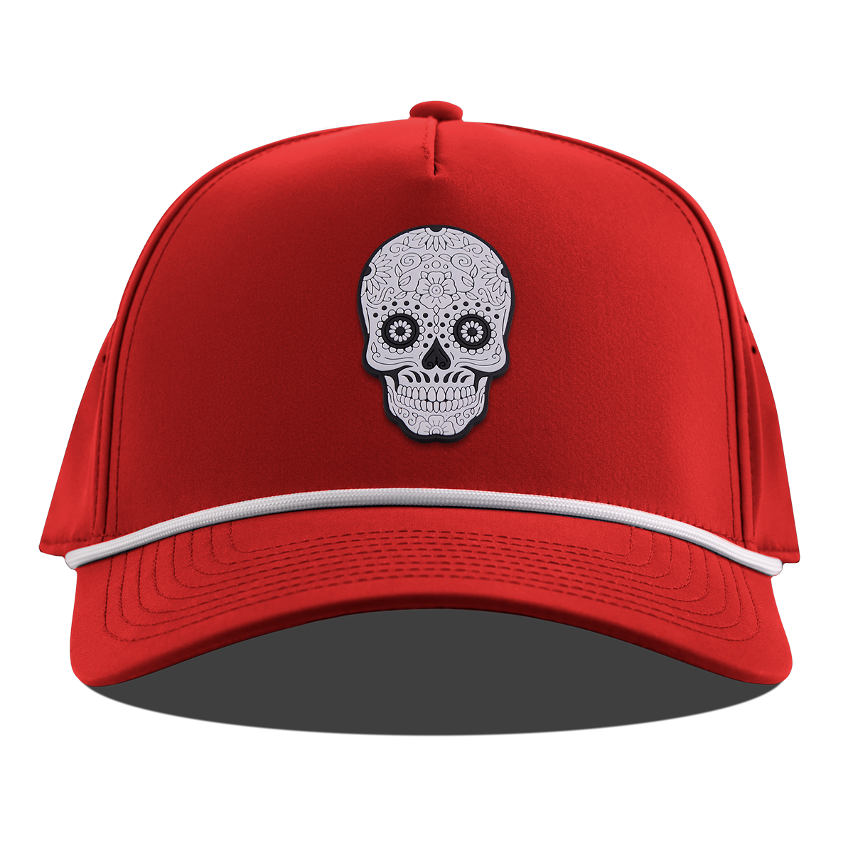 Sugar Skull PVC Curved 5 Panel Rope Red