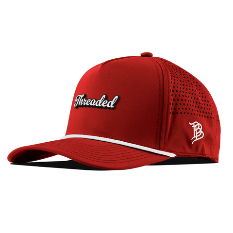 Threaded Script Curved 5 Panel Rope Red