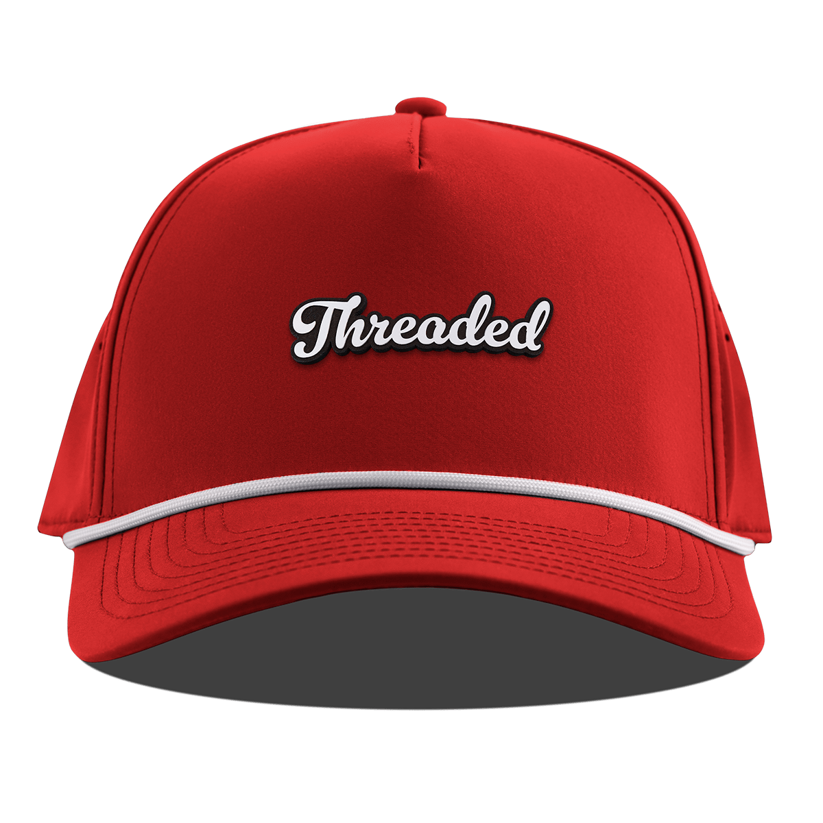 Threaded Script Curved 5 Panel Rope Red