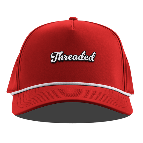 Threaded Script Curved 5 Panel Rope Red