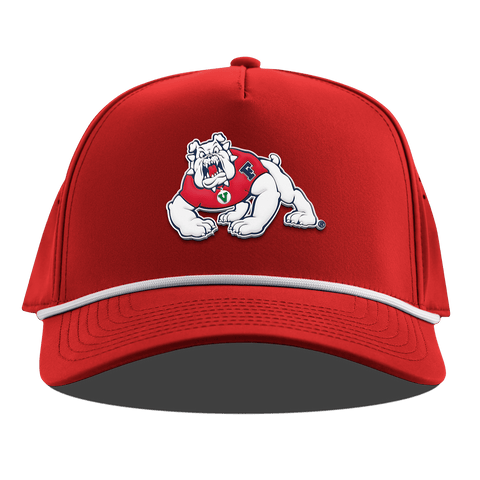 Fresno State University "TimeOut The Bulldog" Curved 5 Panel Rope Red