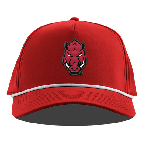 University of Arkansas "Tusk" Curved 5 Panel Rope Red