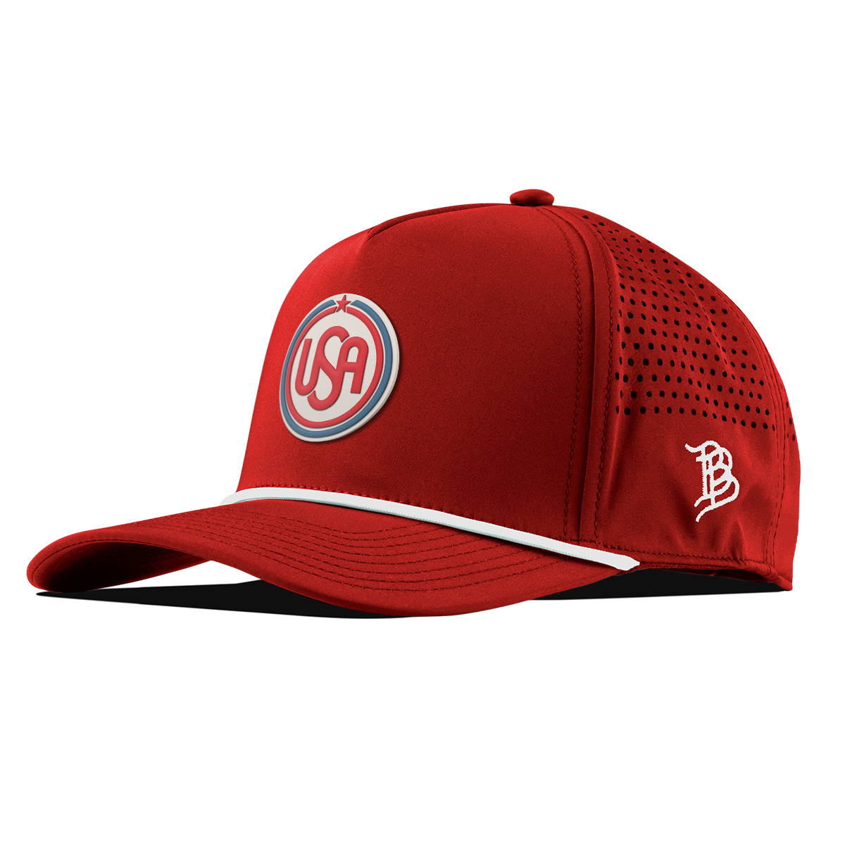 USA Icon Curved 5 Panel Rope Red