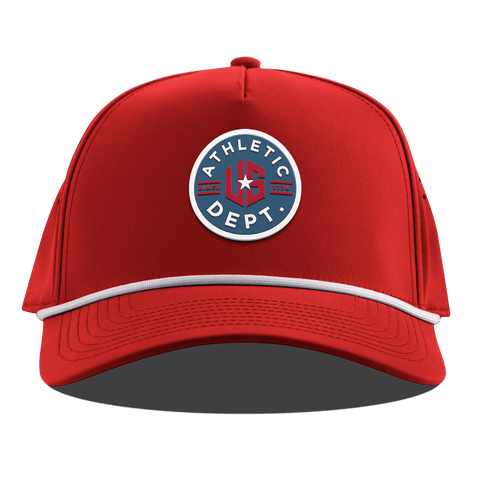 US Athletic Curved 5 Panel Rope Red