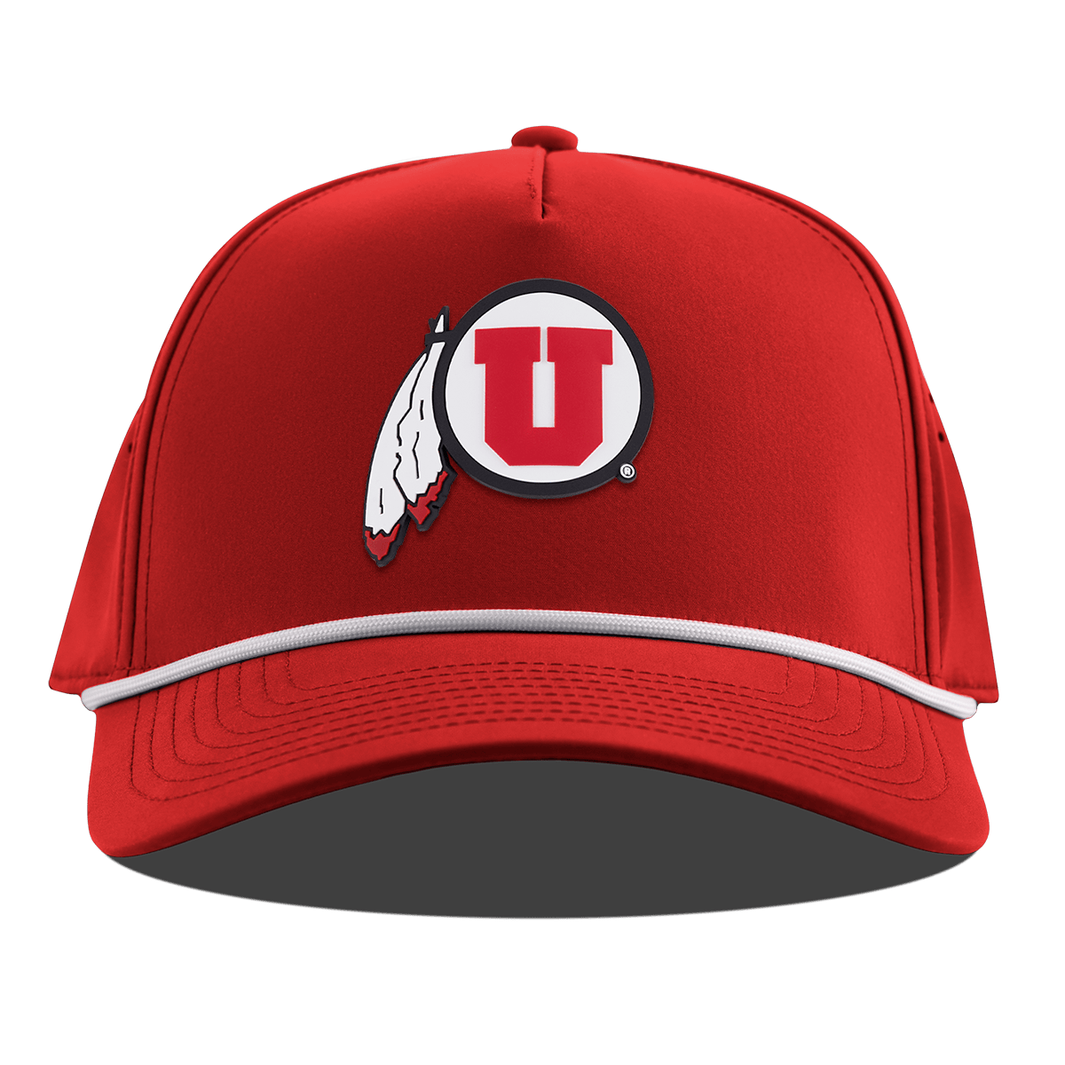 University of Utah "Utah Team Logo" Curved 5 Panel Rope Red