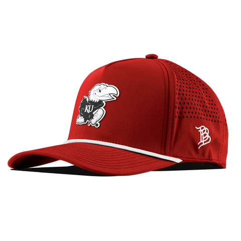 University of Kansas "Vintage Jayhawk" Curved 5 Panel Rope Red