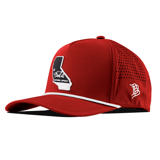 California Vintage Curved 5 Panel Rope Red