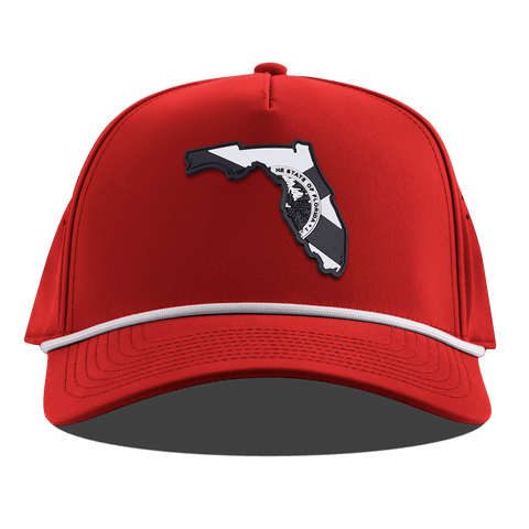 Florida Vintage Curved 5 Panel Rope Red