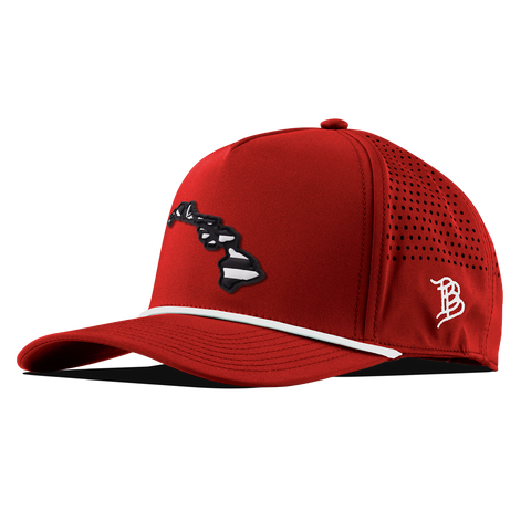 Hawaii Vintage Curved 5 Panel Rope Red