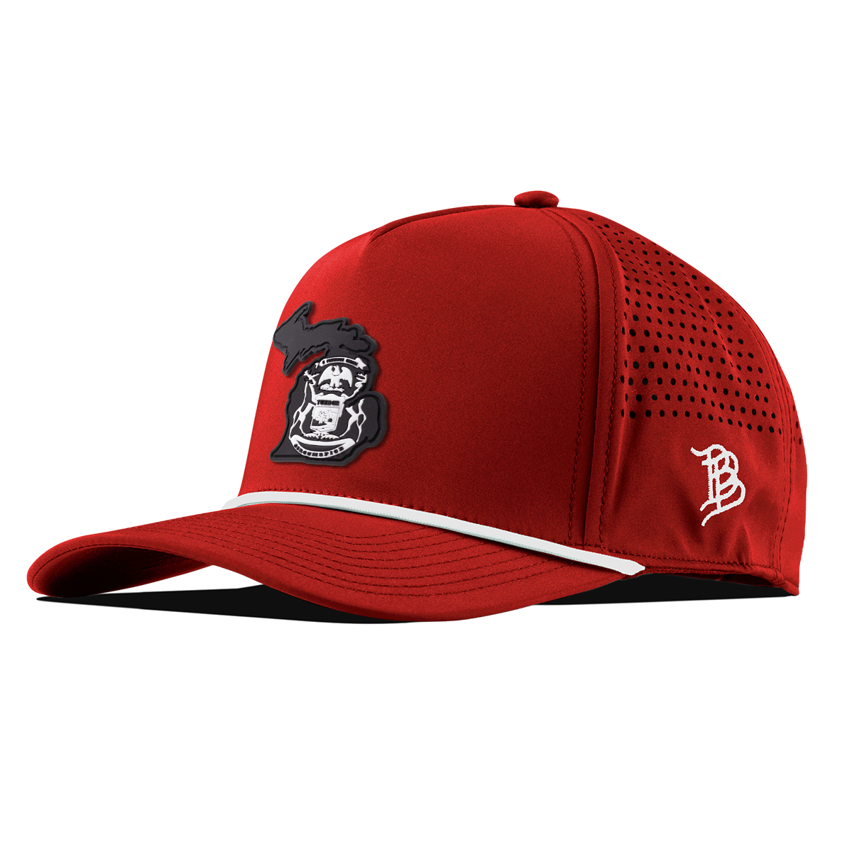 Michigan Vintage Curved 5 Panel Rope Red