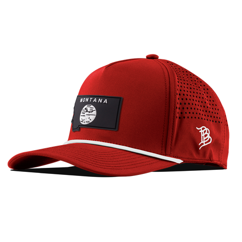 Montana Vintage Curved 5 Panel Rope Red