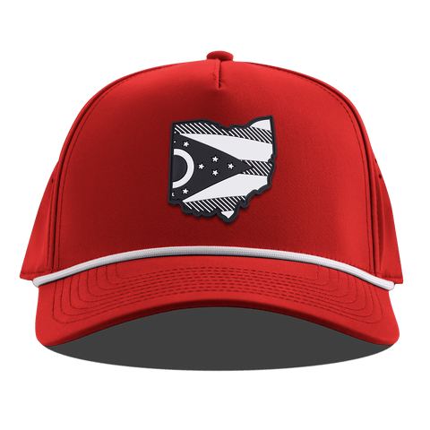 Ohio Vintage Curved 5 Panel Rope Red