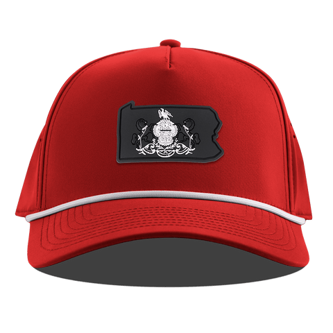 Pennsylvania Vintage Curved 5 Panel Rope Red