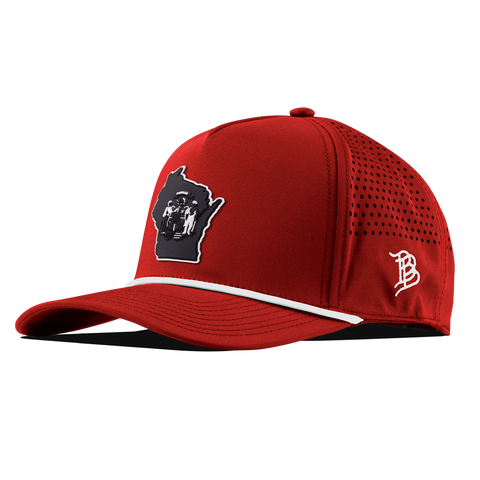Wisconsin Vintage Curved 5 Panel Rope Red