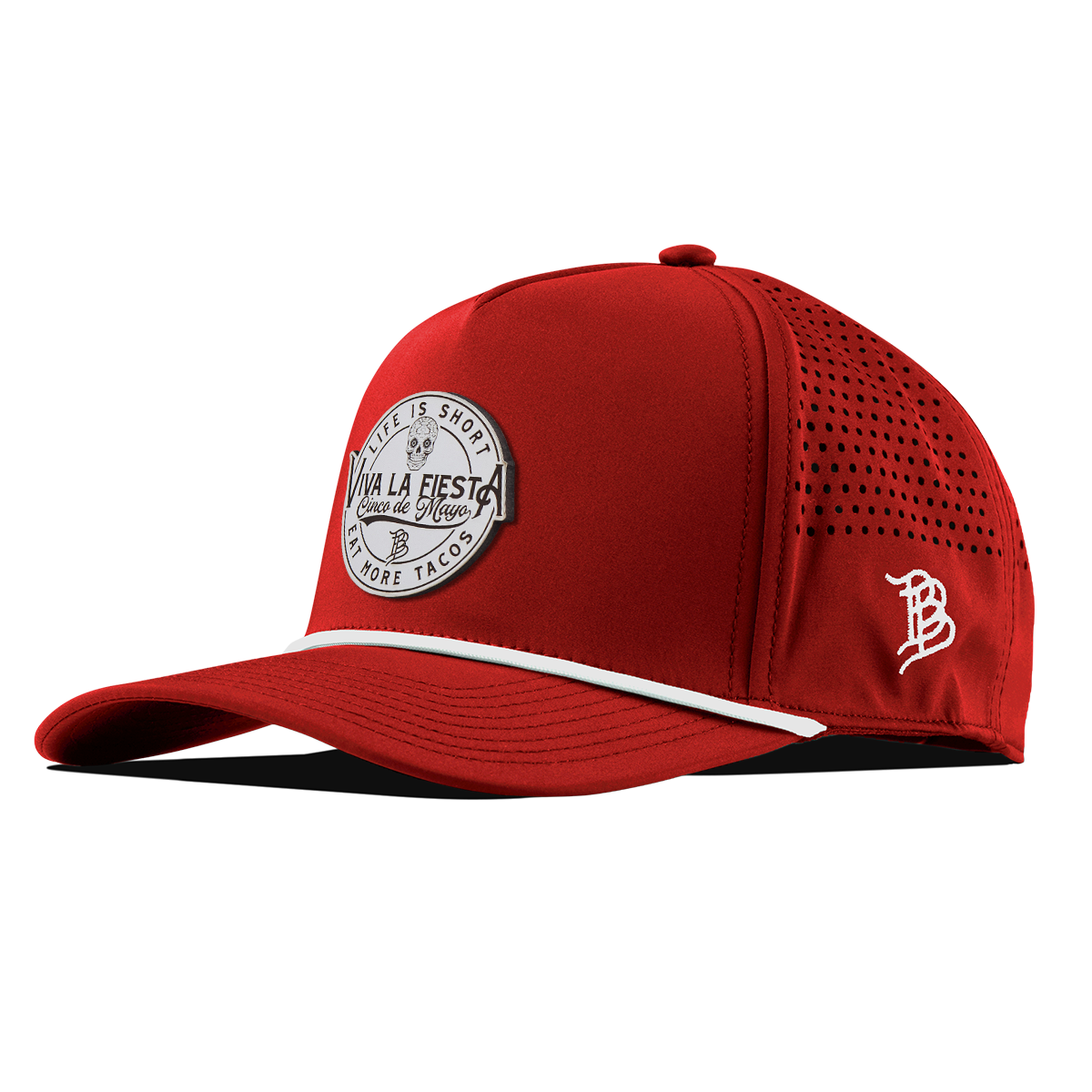 Branded Fiesta Curved 5 Panel Rope Red