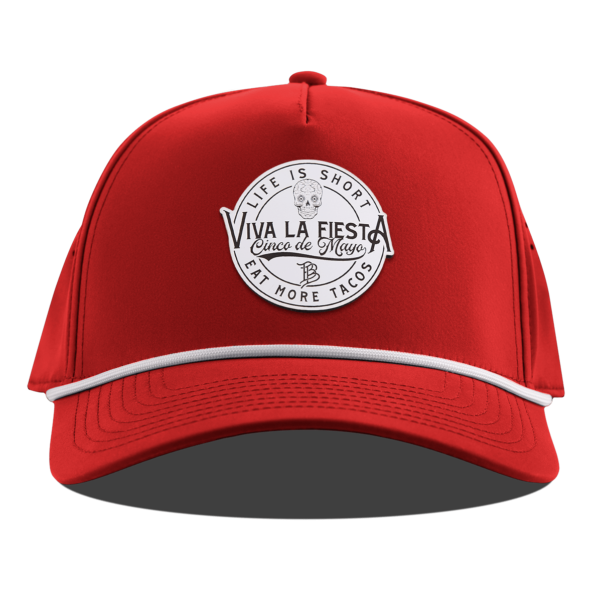 Branded Fiesta Curved 5 Panel Rope Red