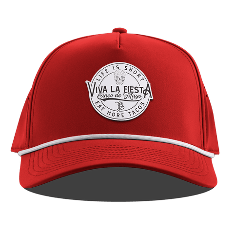 Branded Fiesta Curved 5 Panel Rope Red