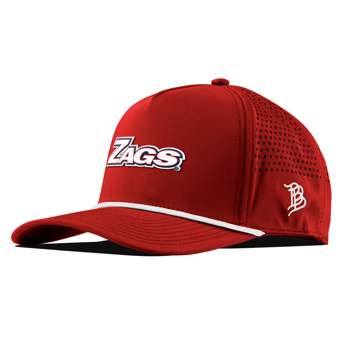 Gonzaga University "Zags Block" Curved 5 Panel Rope Red